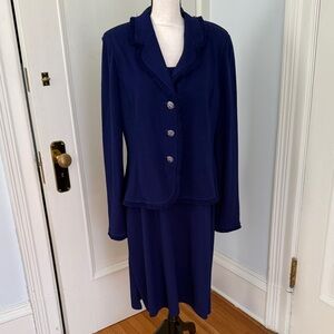 Elegant St Johns Royal Blue Women's two piece Suit with fringed jacket